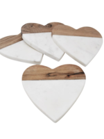 Nost Marble & Wood Heart Coasters