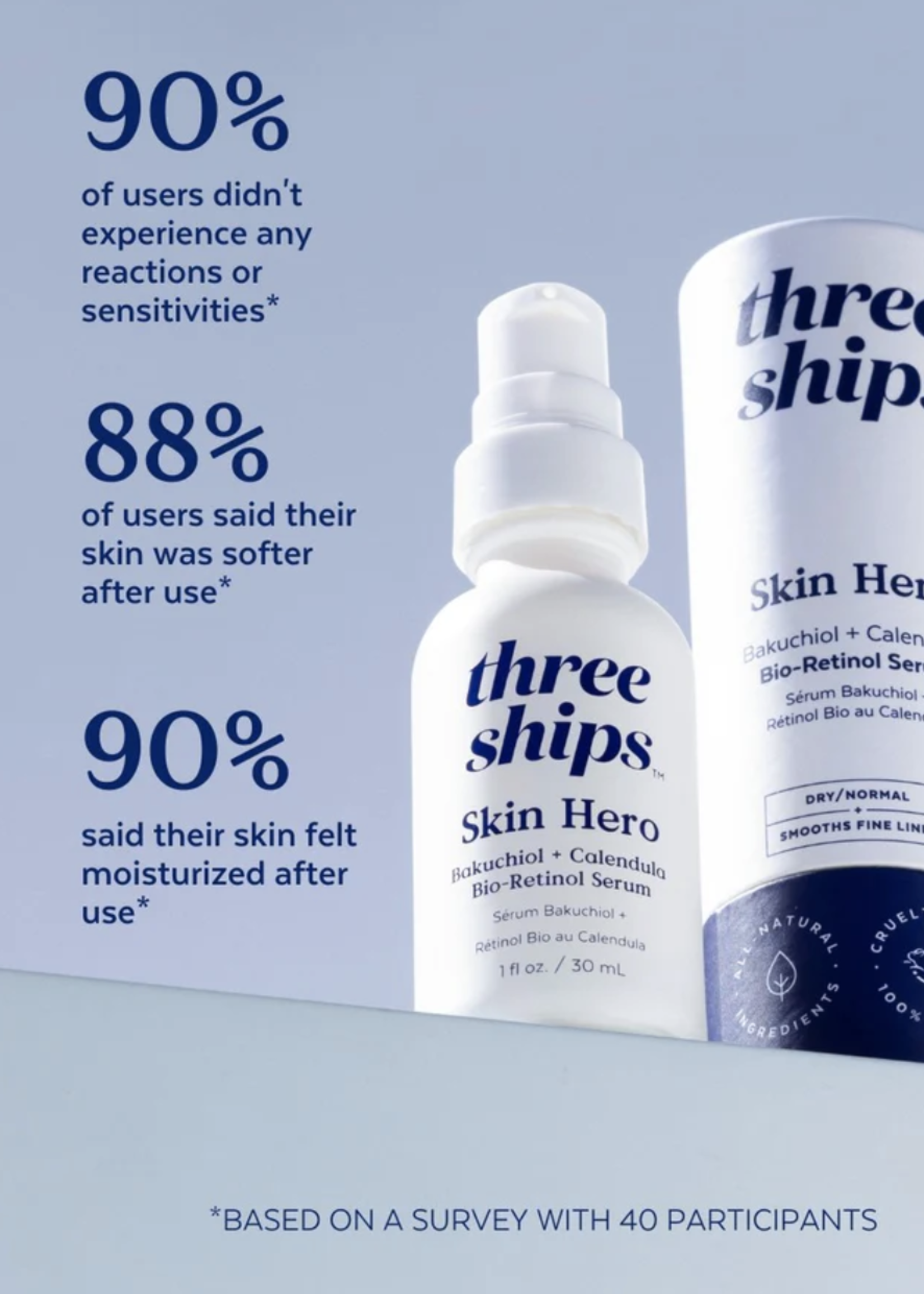 Three Ships Beauty Skin Hero | Bakuchiol + Calendula Bio-Retinol Serum