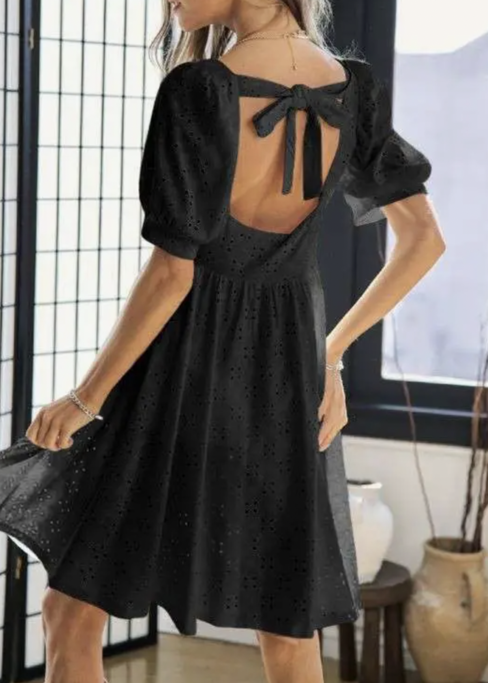 Dani Frankie Crochet Dress | Black