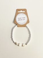 Pink Tide Bead Co Mother of Pearl Heart Bracelet | White