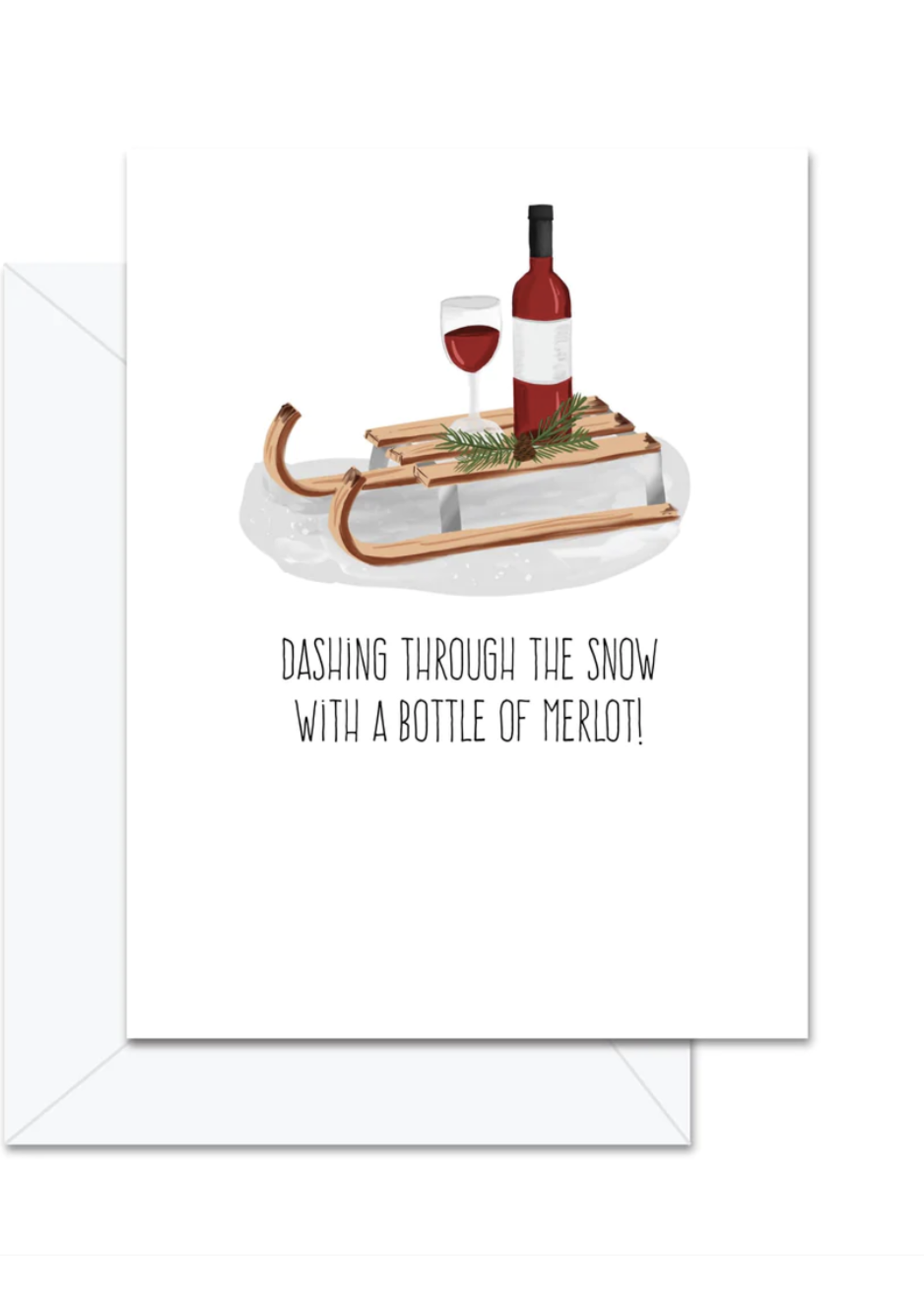 Jaybee Design Holiday Card | Bottle Of Merlot