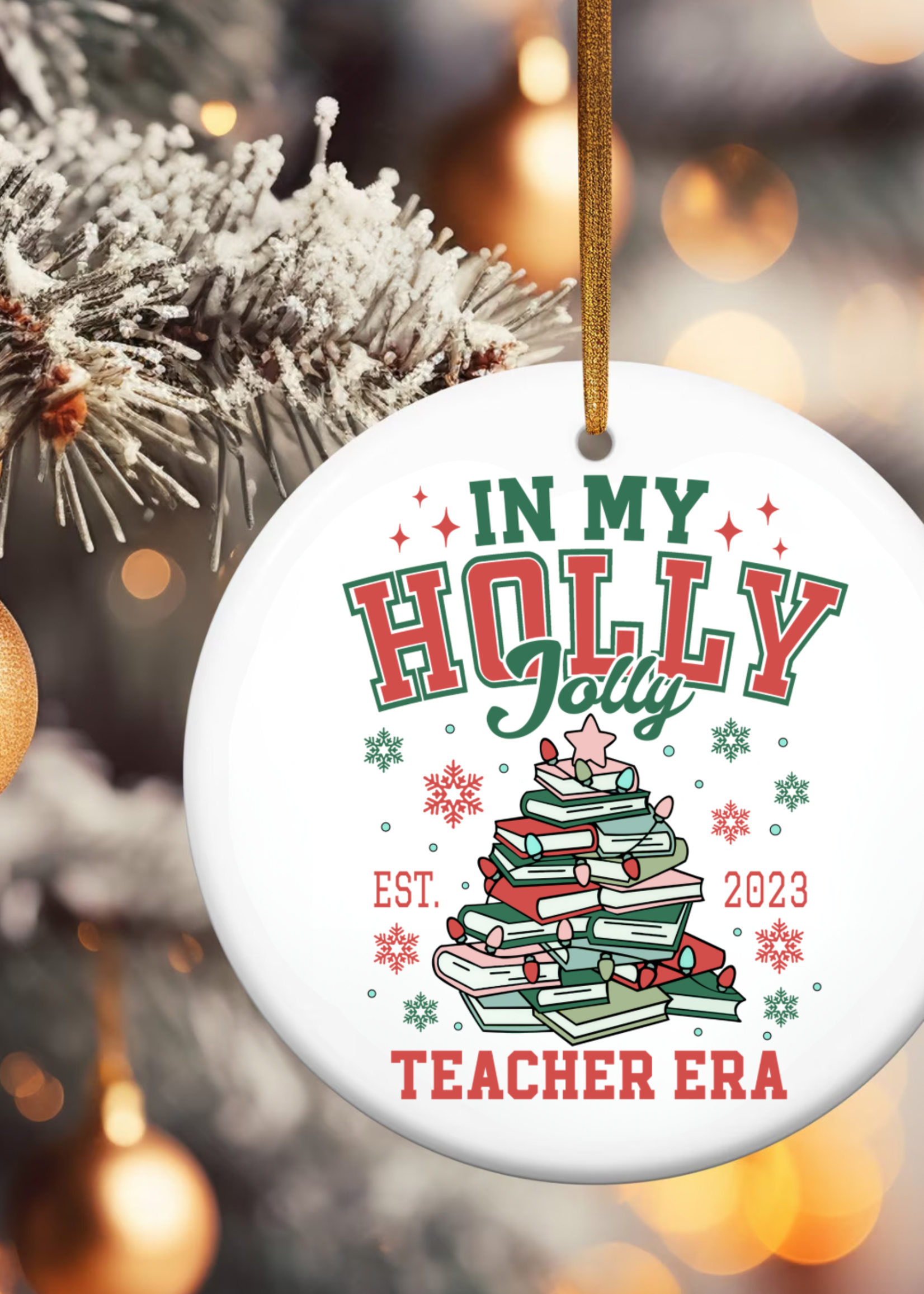 Coco Cloud Hard Goods Ceramic Ornament | Holly Jolly Teacher