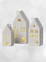 NSH Bisque Ceramic LED House | White