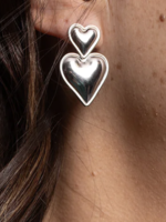 ZoeL Heart Swing Earrings | Silver