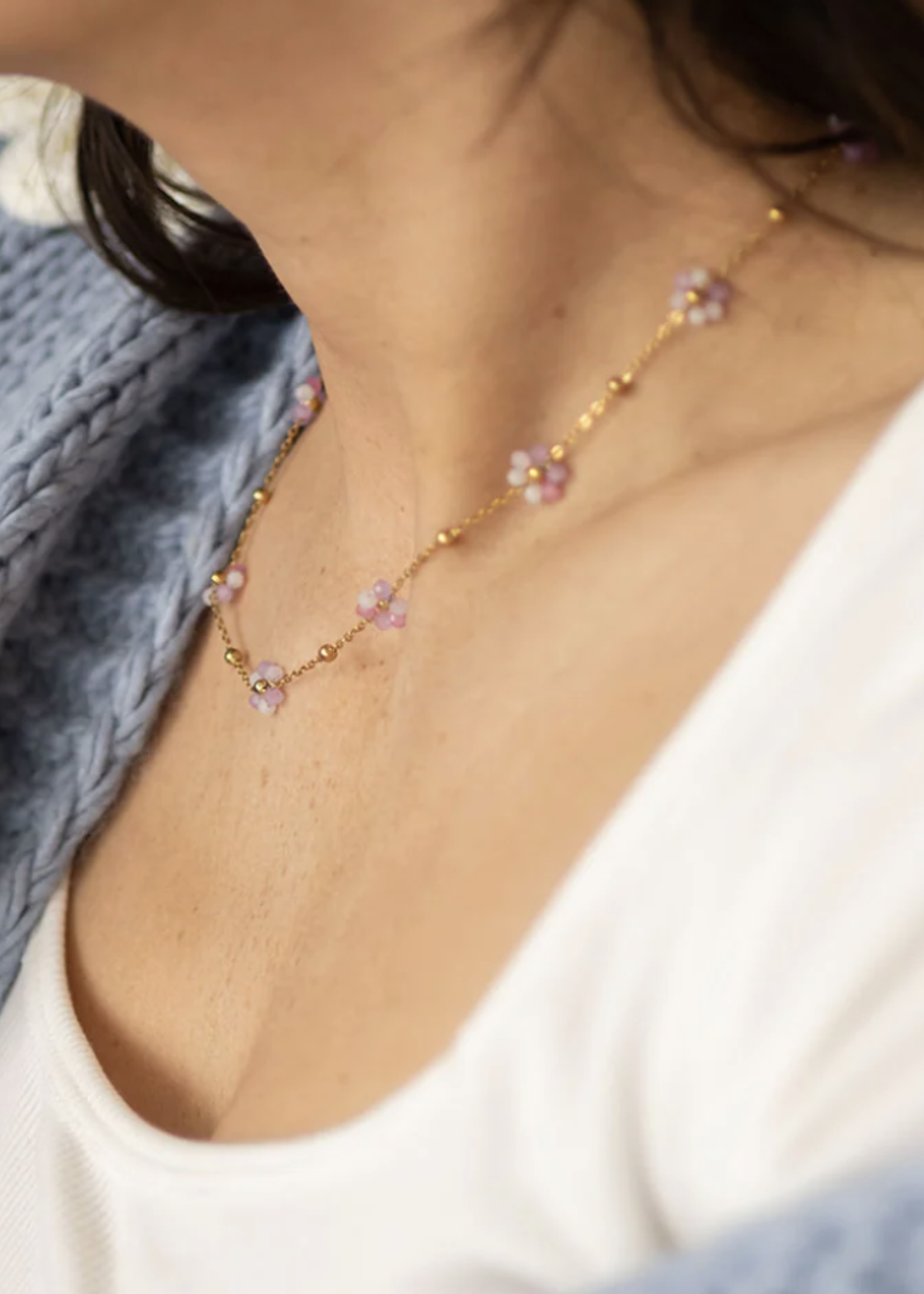 ZoeL Blossom Bliss Necklace | Pink