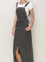 HFV Skye Denim Overall Dress | Black