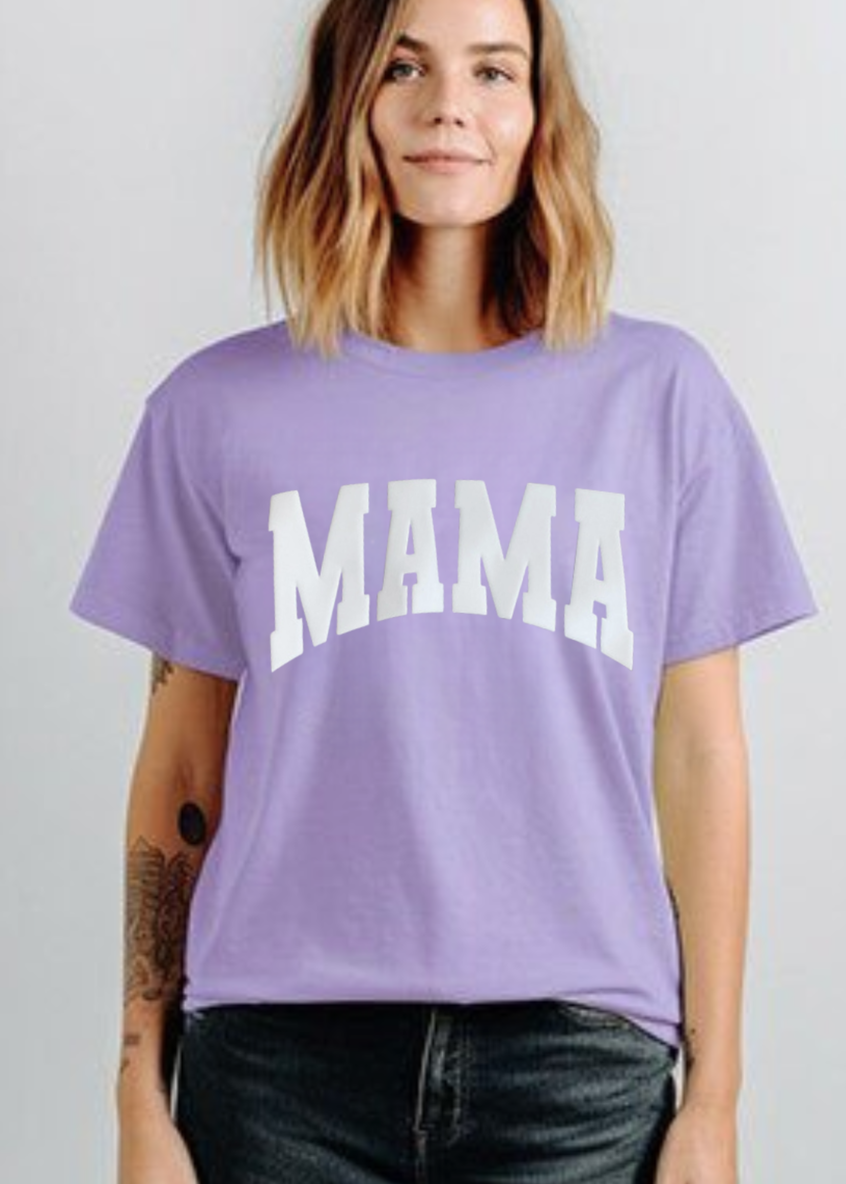 Mama Puff Print Tee | Violet