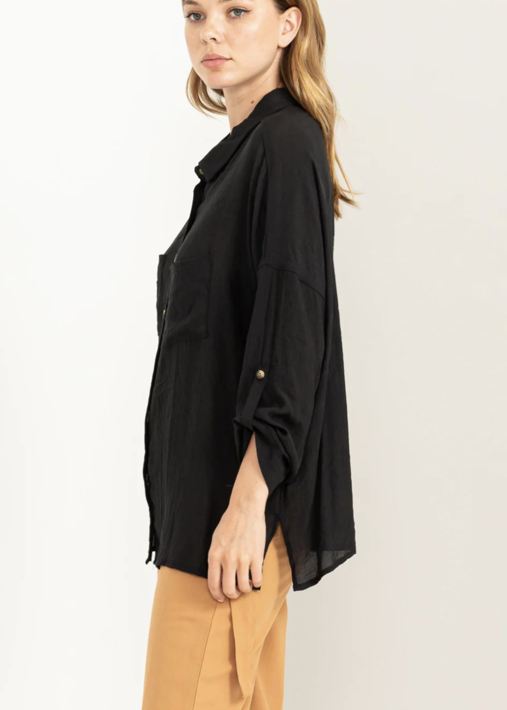 HFV Van Isle Button Up Top | Black