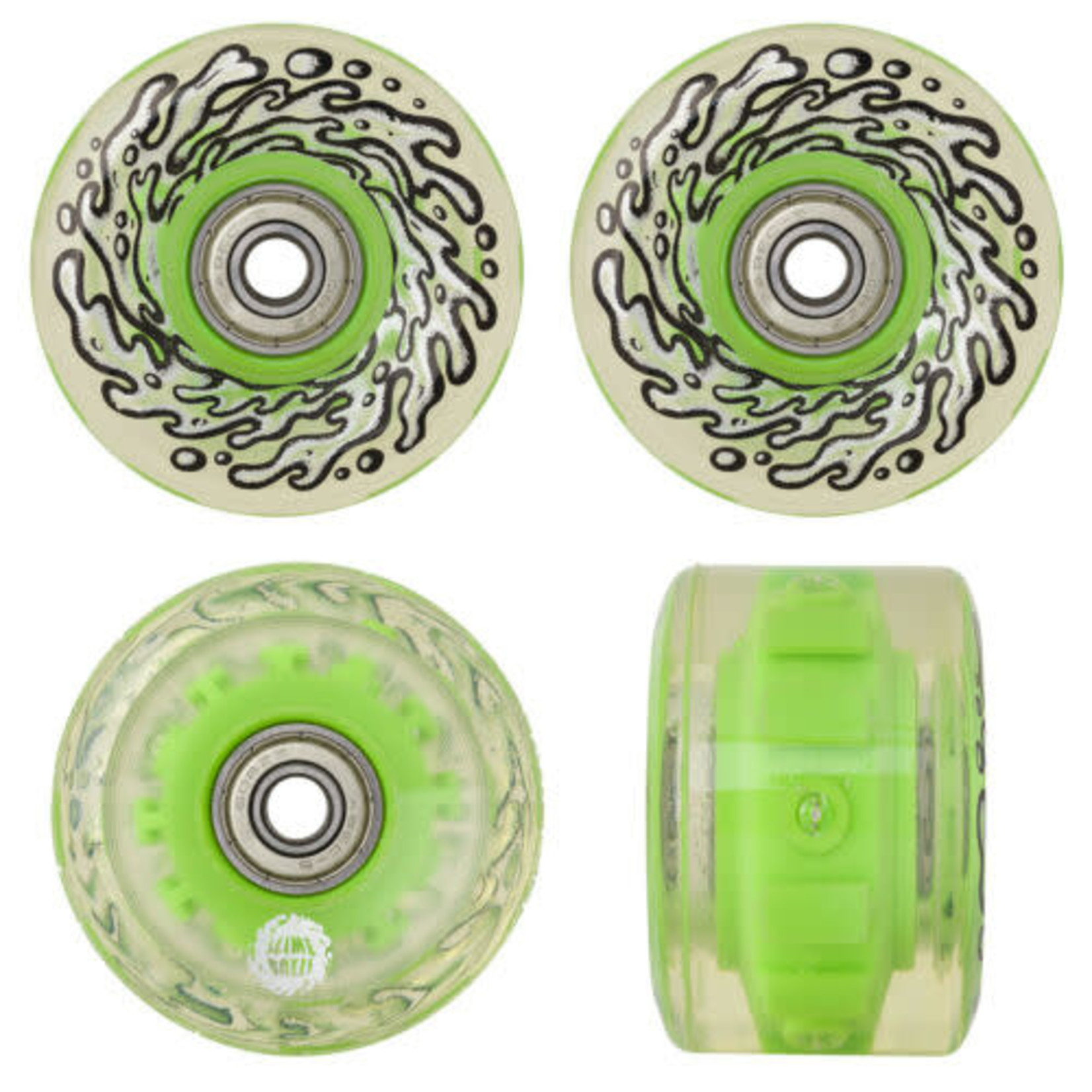 Slimeballs WHEELS LIGHT UPS w/GREEN LED & BEARINGS OG SLIME 78A 60mm