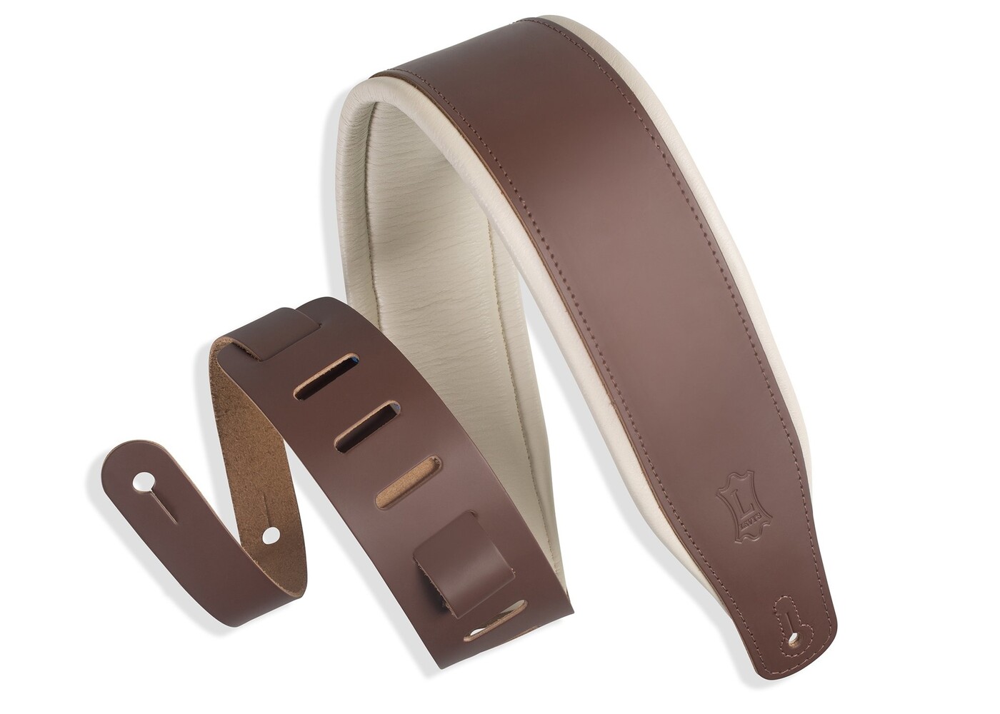Levy's Levy's Classic Series Brown Cream Leather Guitar Strap