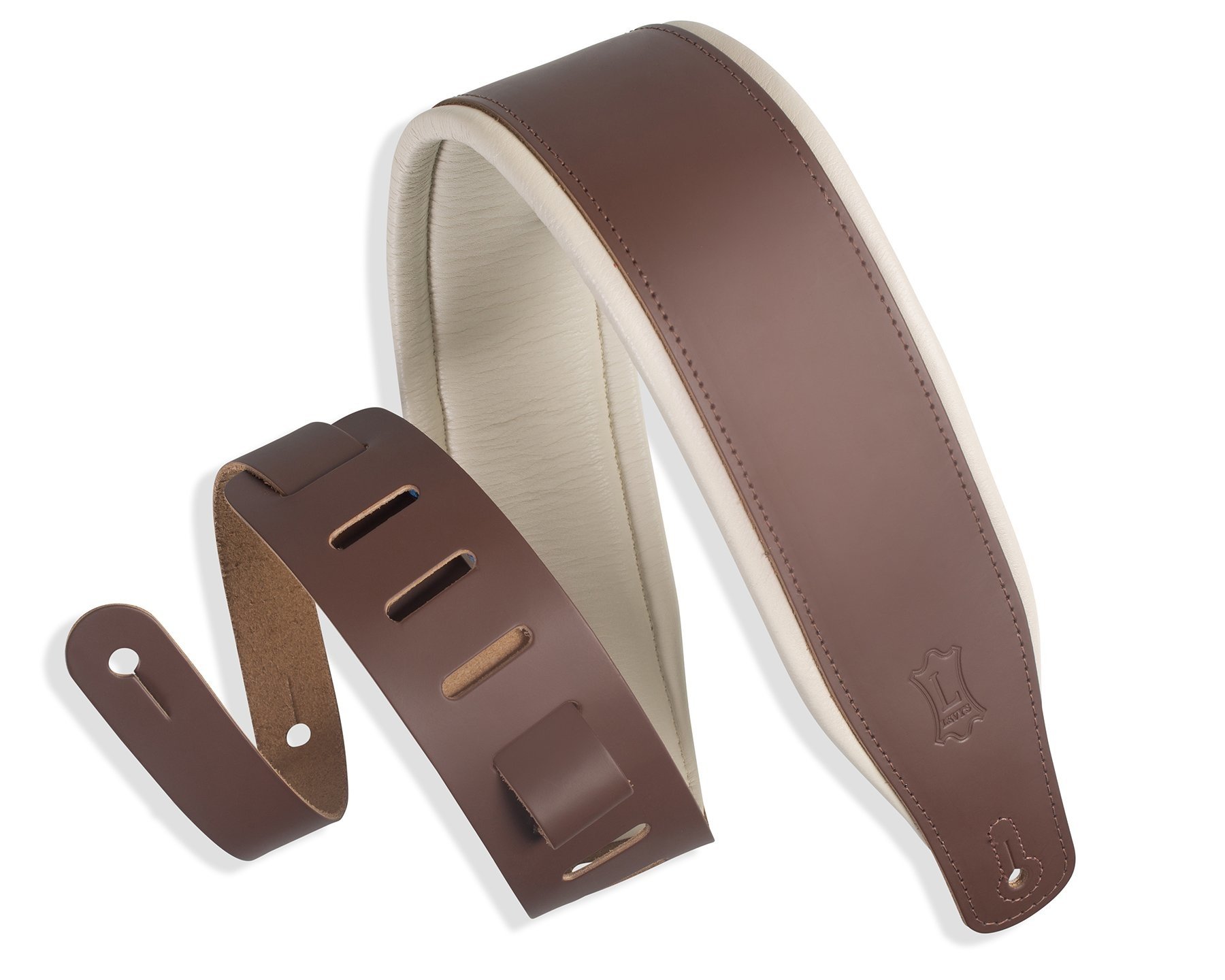 Levy's Levy's Classic Series Brown Cream Leather Guitar Strap