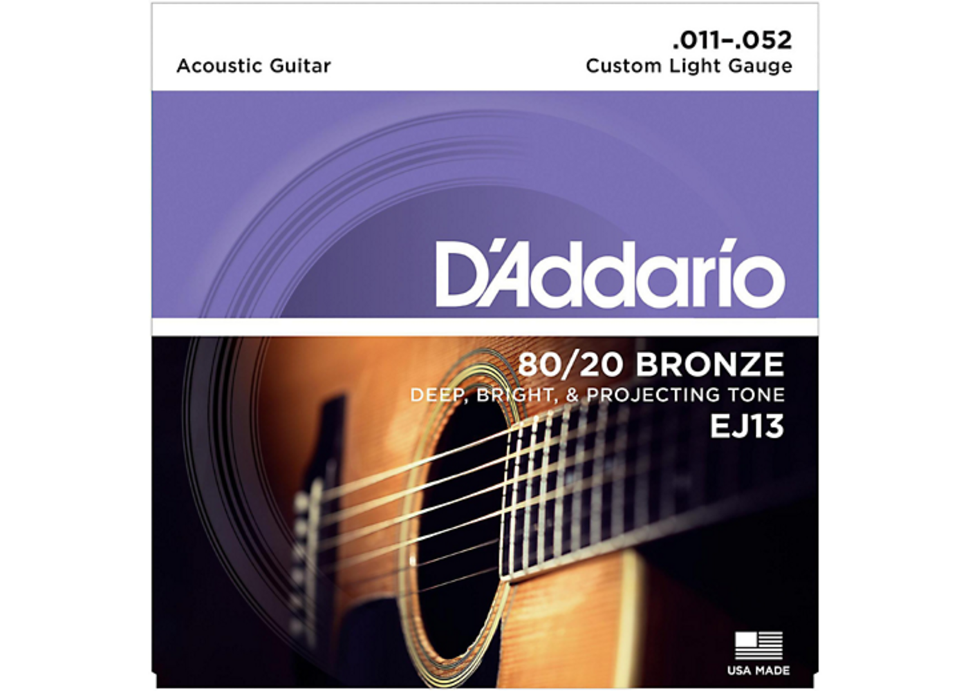 D'Addario D'Addario 80/20 Bronze Acoustic Guitar Strings Custom Light 11-52