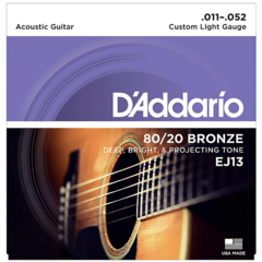 D'Addario D'Addario 80/20 Bronze Acoustic Guitar Strings Custom Light 11-52
