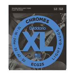 D'Addario D'Addario Chromes Flat Wound Warm/Mellow Tone 12/52 Light Gauge