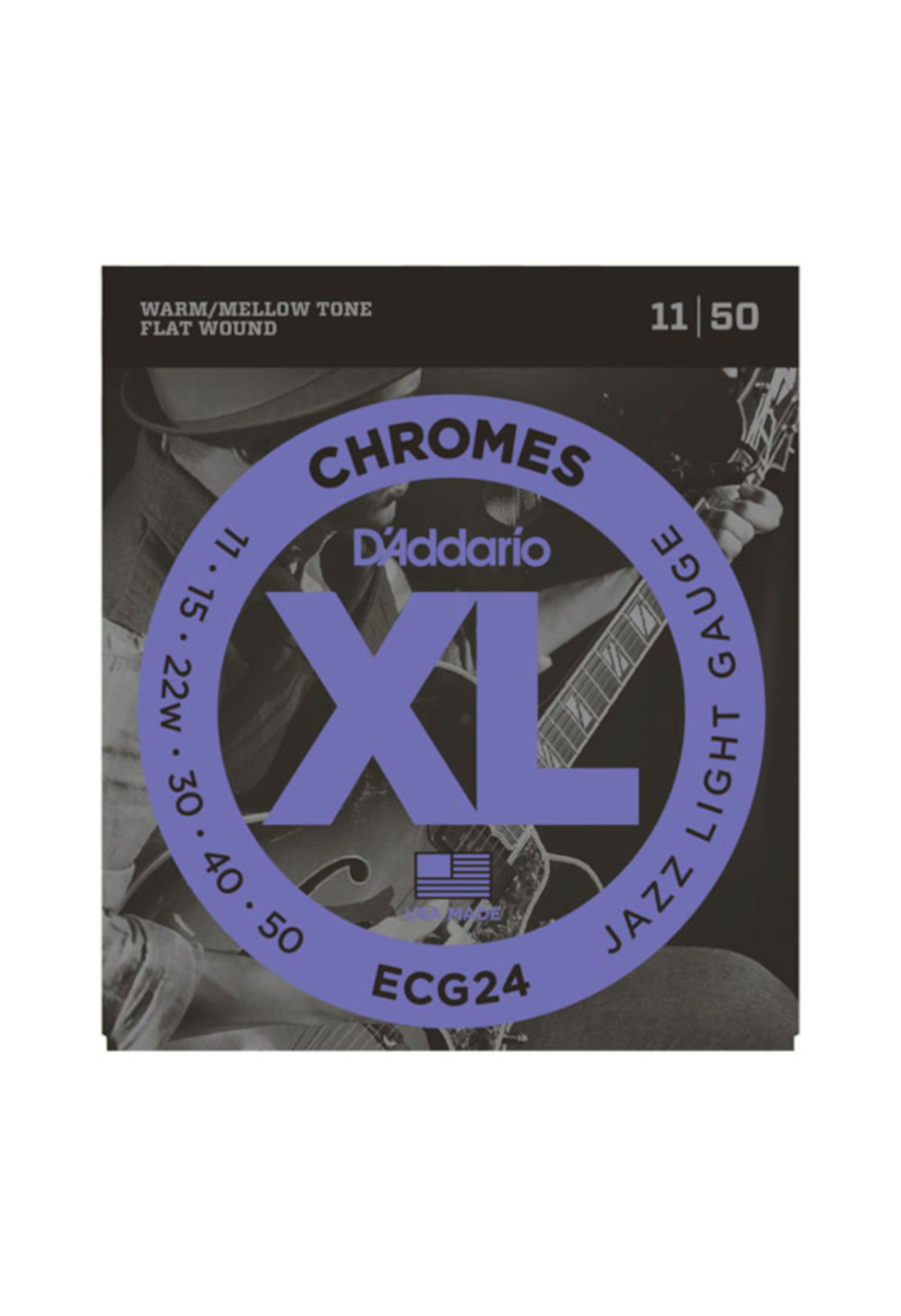 D'Addario D'Addario ECG24 Chromes Flat Wound Jazz Light 11-50