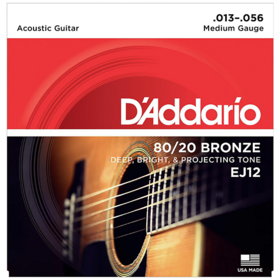 D'Addario D'Addario EJ12 80/20 Bronze Acoustic Guitar Strings Medium 13-56