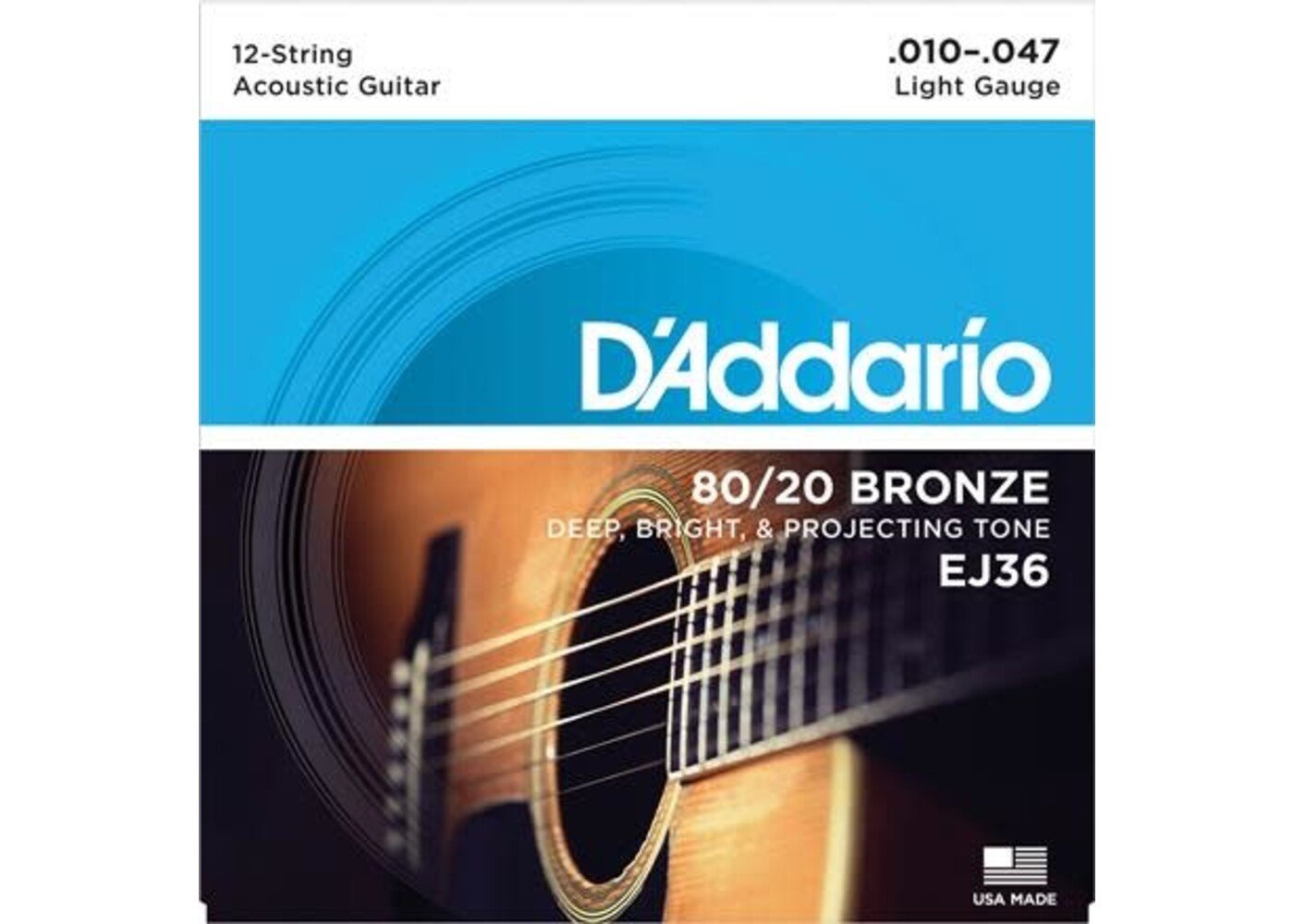 D'Addario D'Addario EJ36 12-String 80/20 Bronze Light Acoustic Guitar Strings