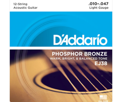 D'Addario D'Addario EJ38 Phosphor Bronze Light 12-String Acoustic Strings