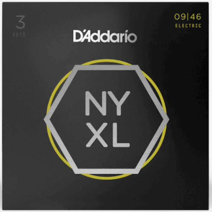 D'Addario D'Addario NYXL0946-P Nickel Wound Electric Guitar Strings Super Light Top / Regular Bottom 9-46 3 Pack