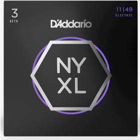 D'Addario D'Addario NYXL1149 Nickel Wound Electric Guitar Strings, Medium, 11-49 - 3 Pack