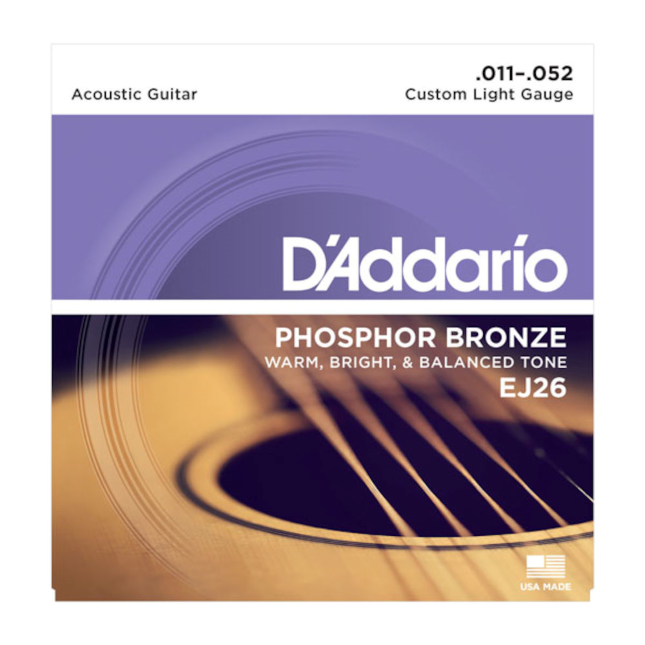 D'Addario D'Addario Phosphor Bronze Acoustic Guitar Strings Custom Light 11-52