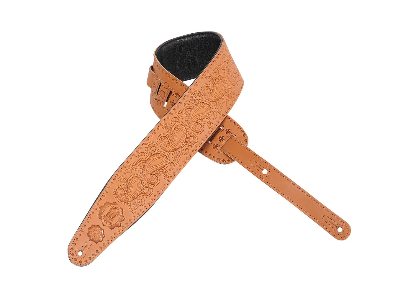 Levy's Levy's Leather Tooled Leather Guitar Strap - Russett