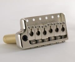 MannMade USA MannMade USA Tremolo Bridge - Nickel/Polished Saddles - Left Hand - fits PRS style guitars