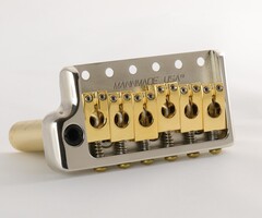 MannMade USA MannMade USA Tremolo Bridge - Nickel Hybrid/Polished Saddles - Left Hand - fits PRS style guitars