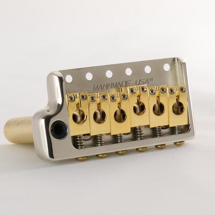 MannMade USA MannMade USA Tremolo Bridge - Nickel Hybrid/Polished Saddles - Left Hand - fits PRS style guitars