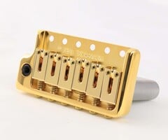 MannMade USA MannMade USA Tremolo Bridge - Gold - Left Hand - fits vintage Strat style guitars