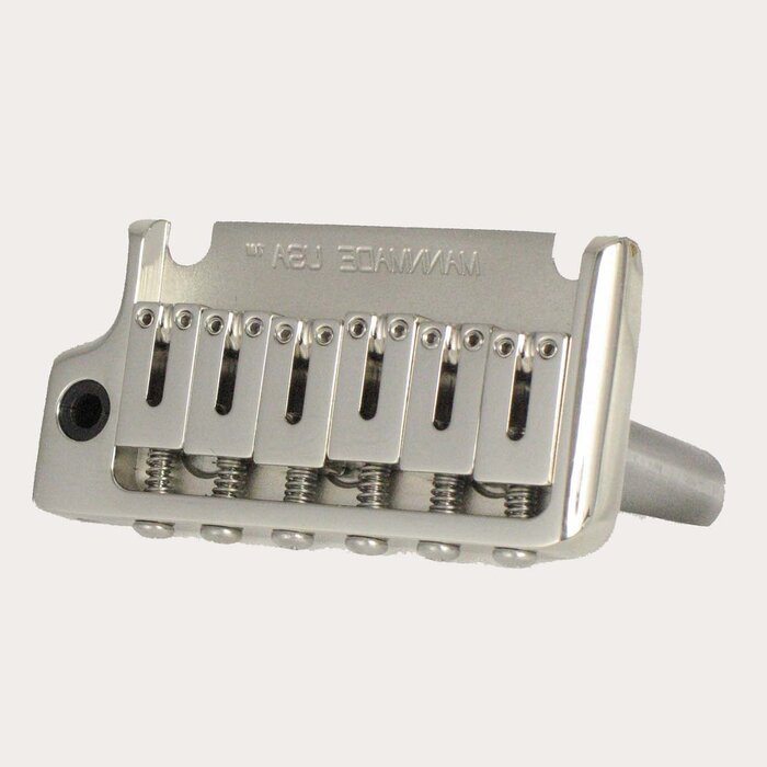 MannMade USA MannMade USA 2-Post Tremolo Bridge - Nickel - Left Hand - fits 2 post Strat style guitars