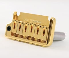MannMade USA MannMade USA 2-Post Tremolo Bridge - Gold - Left Hand - fits 2 post Strat style guitars