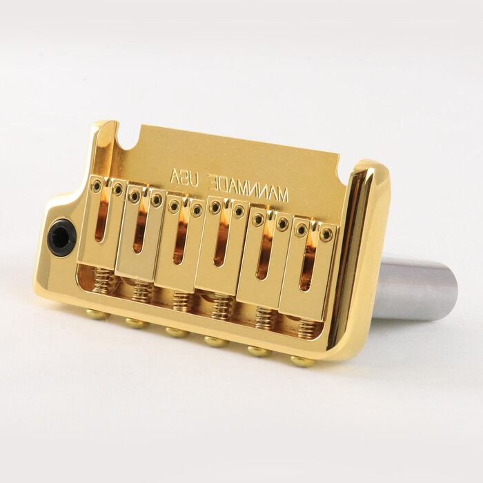 MannMade USA MannMade USA 2-Post Tremolo Bridge - Gold - Left Hand - fits 2 post Strat style guitars