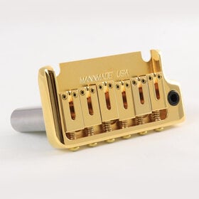 MannMade USA MannMade USA 2-Post Tremolo Bridge - Gold - fits 2 post Strat style guitars