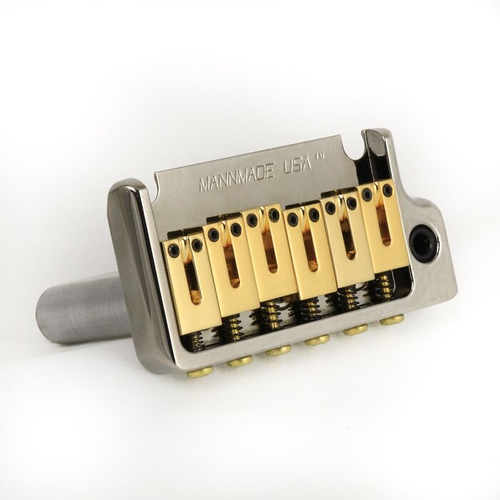 MannMade USA MannMade USA 2-Post Tremolo Bridge - Black Nickel Hybrid - fits 2 post Strat style guitars