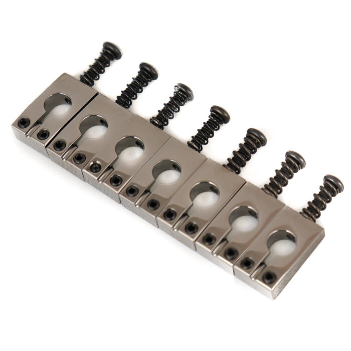 MannMade USA MannMade USA Bridge Saddles - PRS - Polished - Black Nickel - 7 string