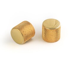 MannMade USA MannMade USA Medium Knurled Flat Top Knob - Gold - Set of 2
