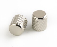 Allparts AllParts Coarse Knurled Flat Top Knob - Nickel - Set of 2