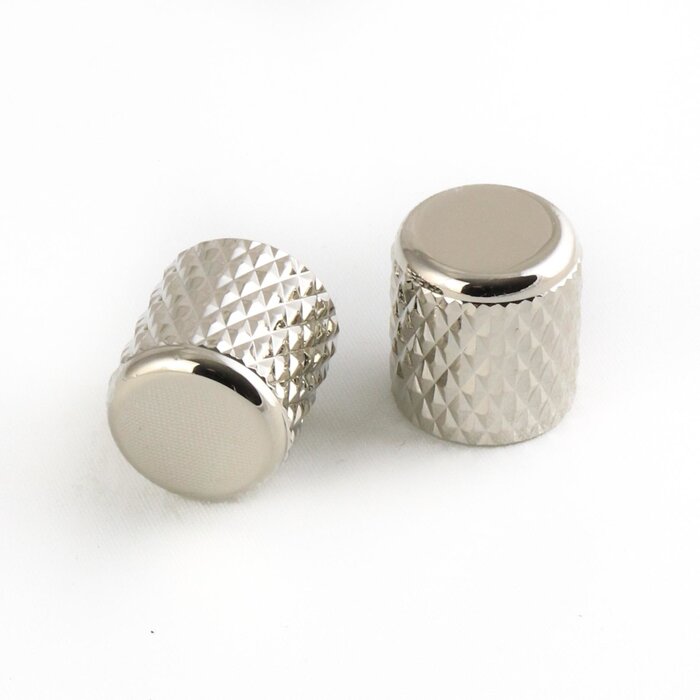 Allparts AllParts Coarse Knurled Flat Top Knob - Nickel - Set of 2