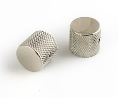 MannMade USA MannMade USA Medium Knurled Flat Top Knob - Nickel - Set of 2