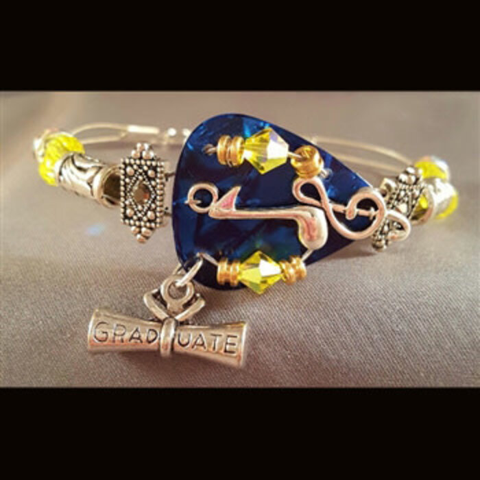 Guitar Pick & Guitar String Bracelet - Blues Notes