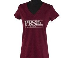 PRS Guitars PRS Ladies Tee, Short-Slv, PRS Block Logo, Oxblood Red, Med