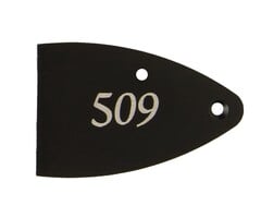 PRS Guitars PRS Truss Rod Cover, Black Anodized Aluminum, Etched, 509