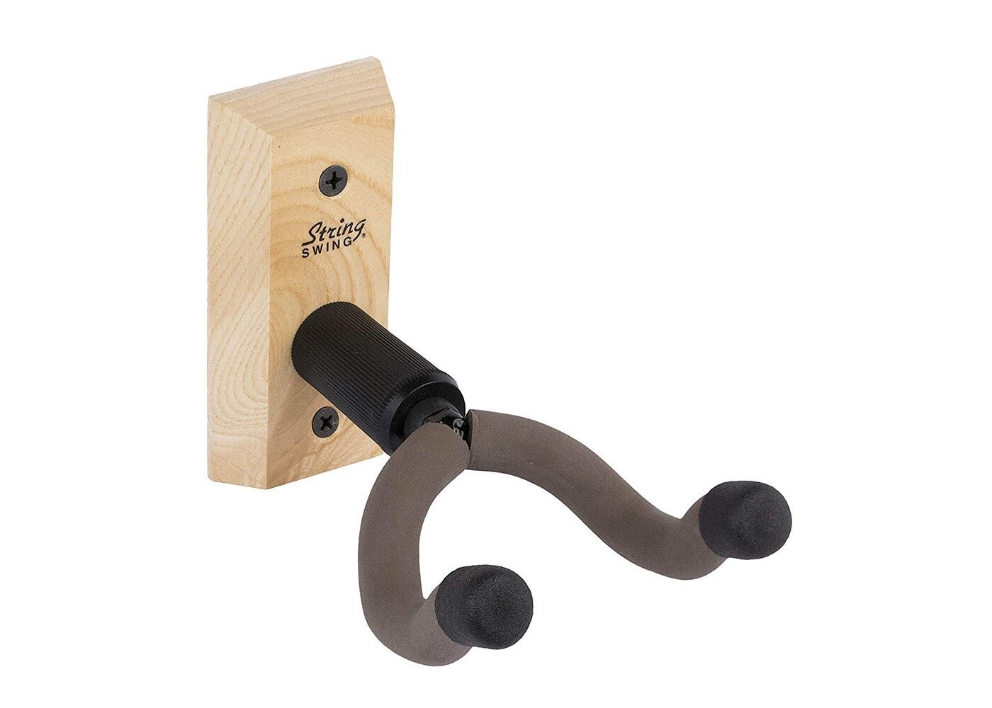 String Swing USA String Swing CC01K Guitar Hanger Wall Mount for Acoustic and Electric Guitars Ash