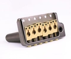 MannMade USA MannMade USA Tremolo Bridge - Black Nickel Hybrid/Polished Saddles - fits PRS style guitars