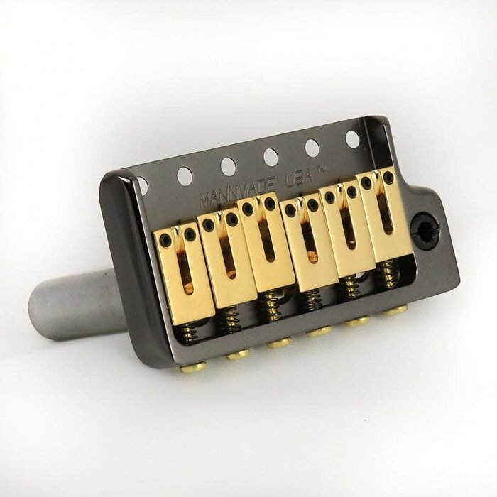 MannMade USA MannMade USA Tremolo Bridge - Black Nickel Hybrid - fits modern Strat style guitars
