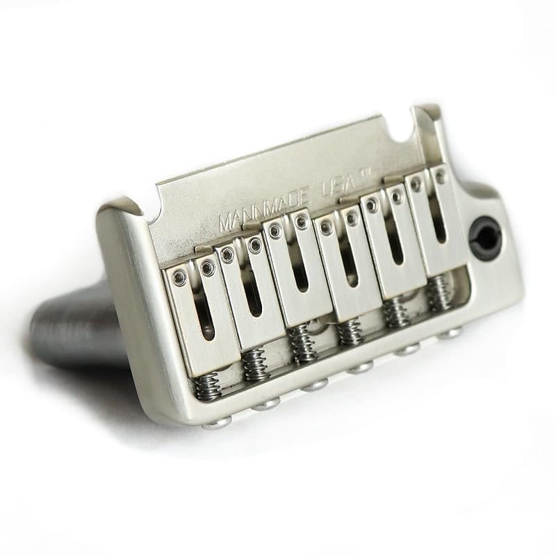 MannMade USA MannMade USA 2-Post Tremolo Bridge - Nickel Satin - fits 2 post Strat style guitars