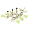 MannMade USA MannMade USA Vintage Style Locking Tuner Set - Nickel, Green Button