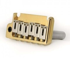 MannMade USA MannMade USA 2-Post Tremolo Bridge - Gold Hybrid - Left Hand - fits 2 post Strat style guitars