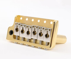MannMade USA MannMade USA Tremolo Bridge - Gold Hybrid/Polished Saddles - Left Hand - fits PRS style guitars